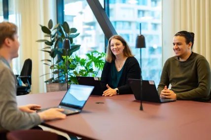 Employees working together